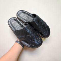 Dép Da Cá Sấu Nam Mũi Kín - Dép Quai Ngang Da Cá Sấu Thật!