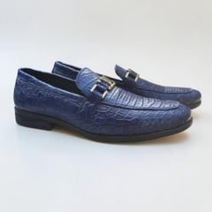 Giày tây Form dài đẹp chuẩn men. Da bụng cá sấu xanh navy!