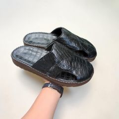 Dép Da Cá Sấu Nam Mũi Kín - Dép Quai Ngang Da Cá Sấu Thật!