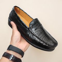 Giày lười da bụng cá sấu. Lót lòng sáng màu đẹp bắt mắt!