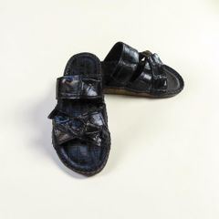 Dép da cá sấu quai ngang ĐẾ CAO 2.5cm rất vừa!