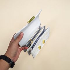 Túi nữ thiết kế Thương hiệu. Da bụng cá sấu bạch tạng đẹp giá trị!