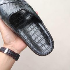 Dép Da Cá Sấu Nam Mũi Kín - Dép Quai Ngang Da Cá Sấu Thật!
