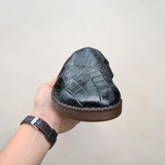 Dép Da Cá Sấu Nam Mũi Kín - Dép Quai Ngang Da Cá Sấu Thật!