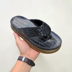 Dép kẹp đế Doctor 4.5cm nâng tầm Phong thái. Da cá sấu trơn mềm!