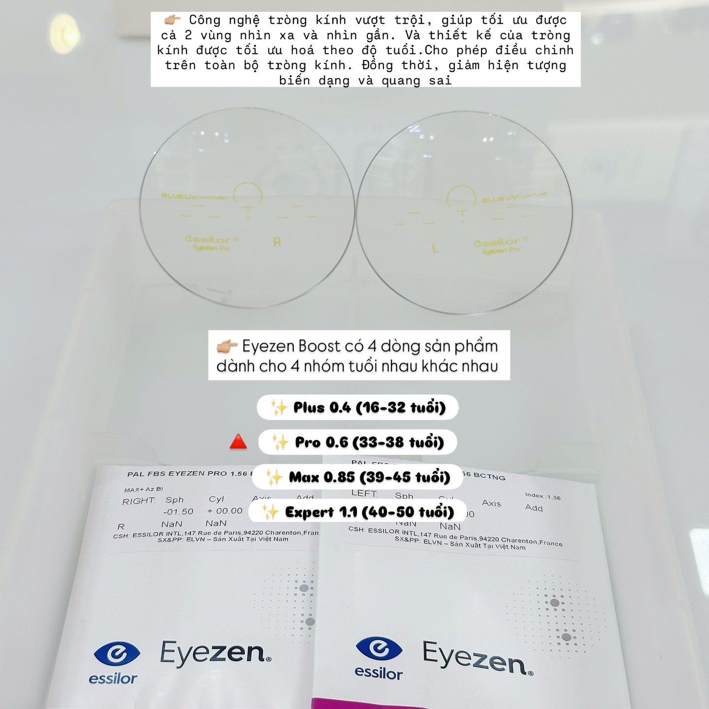  Tròng Crizal Eyezen Boost 