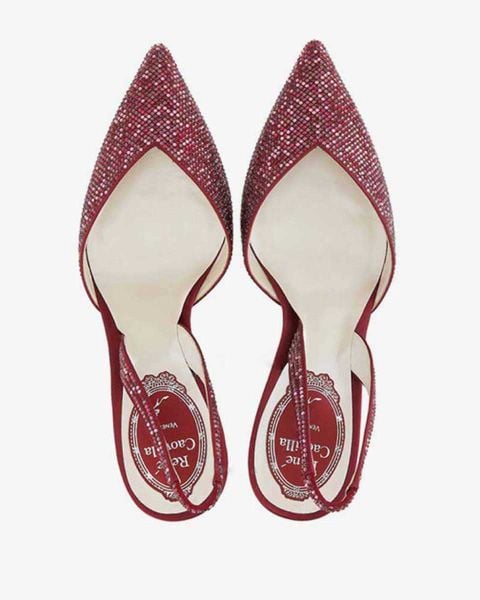  Giày Cao Gót Nữ Rene Caovilla Ladies Vivienne Crystal Slingback Pumps 