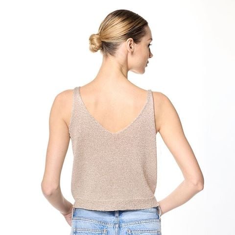  Áo Ba Lỗ Beige V-Neck Top Primadonna Collection 