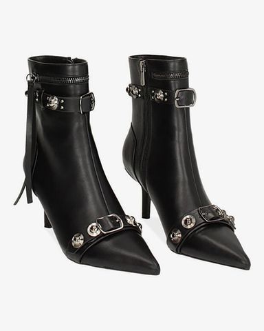 Giày Boots Primadonna Collection Black Ankle Boot With Studs 7.5 Cm