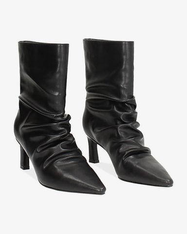 Giày Boots Nữ Primadonna Collection Da Mềm Nếp Gấp Tự Nhiên
