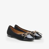  Giày Búp Bê Nữ PAZZION Daisy Tweed Toe Cap Bow Flats 