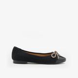  Giày Búp Bê Nữ PAZZION Daisy Tweed Toe Cap Bow Flats 