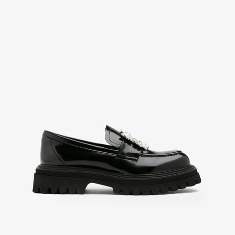 Giày Lười Nữ Pazzion Stefanie Diamante Embellished Buckle Platform Loafers