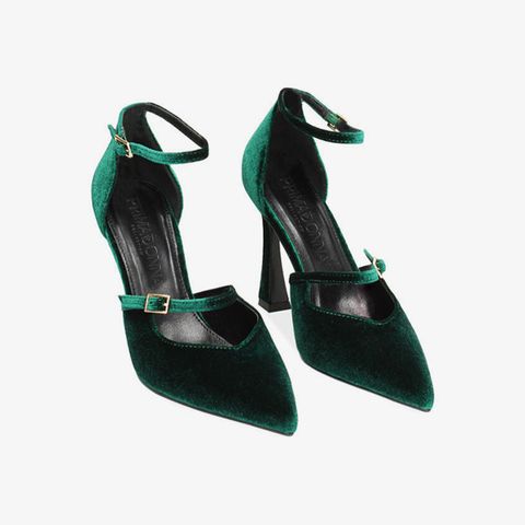Giày Nữ Primadonna Collection Women Shoes Open Shank Velvet Verd