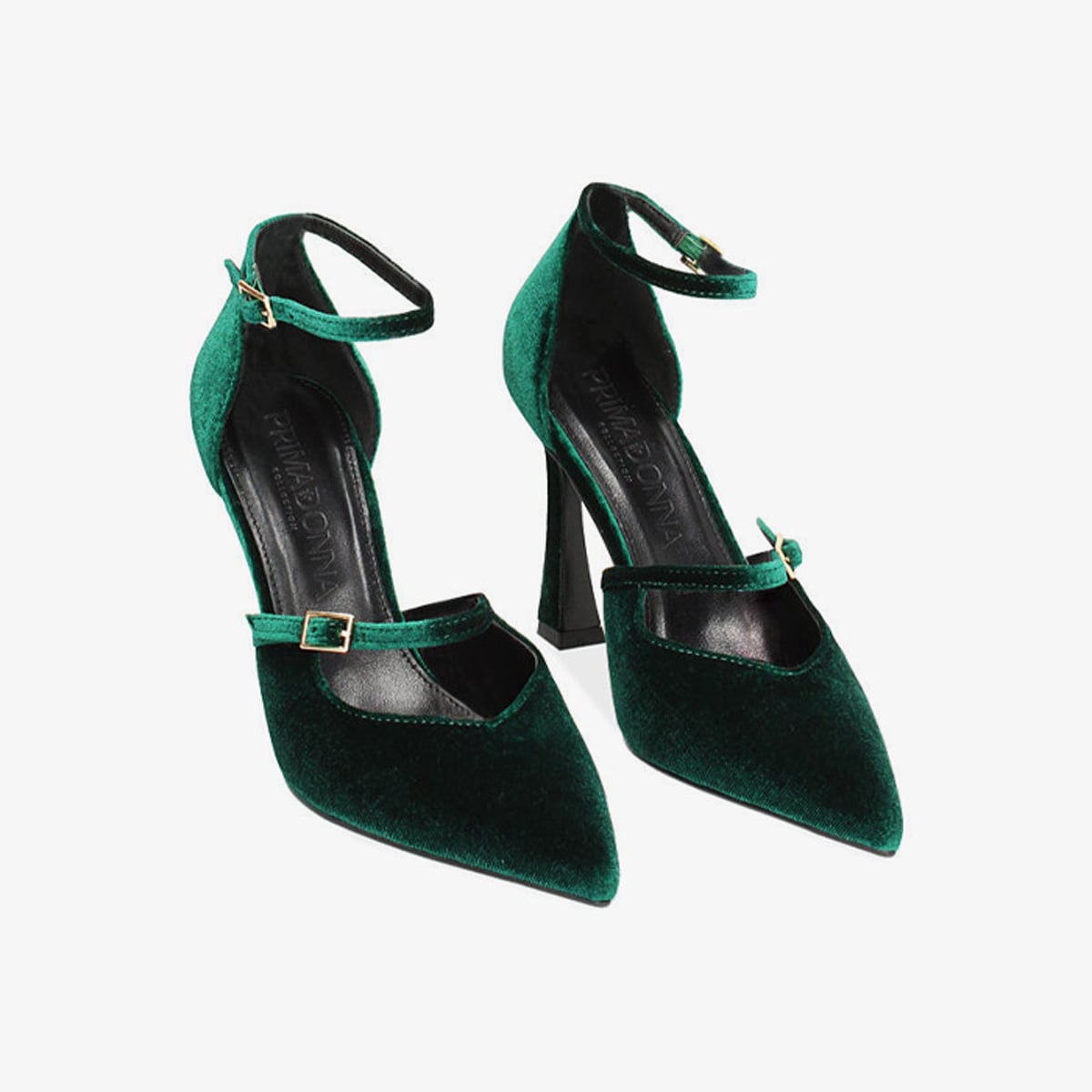  Giày Nữ Primadonna Collection Women Shoes Open Shank Velvet Verd 