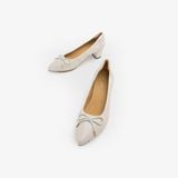  Giày Búp Bê Nữ PAZZION Una Ribbon Low Block Heels 