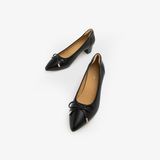  Giày Búp Bê Nữ PAZZION Una Ribbon Low Block Heels 