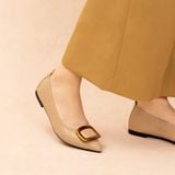  Giày Búp Bê Nữ PAZZION Gilda Brass Pointed Toe Flats 