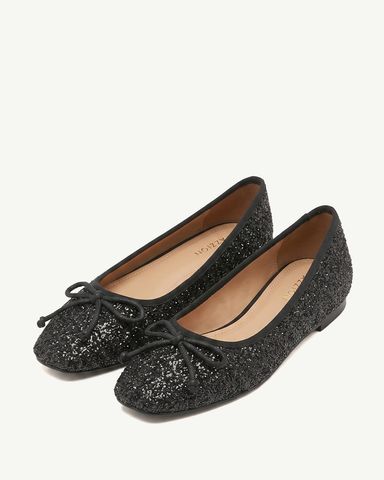 Giày Búp Bê Nữ Pazzion Crystal Embellished Glitter Square Toe Ballet Flats