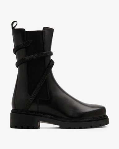Giày Boots Nữ Rene Caovilla Cleo Crystal Black Bootie 25