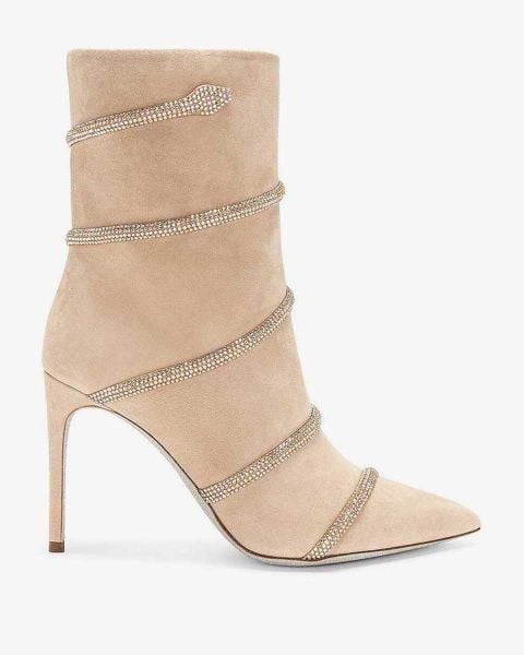  Giày Boots Nữ Rene Caovilla Cleo Crystal Booties 100 mm 