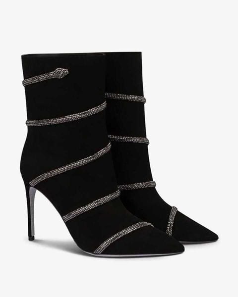  Giày Boots Nữ Rene Caovilla Cleo Crystal Booties 100 mm 