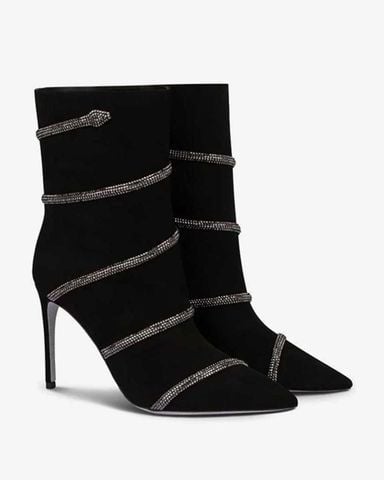 Giày Boots Nữ Rene Caovilla Cleo Crystal Booties 100 mm