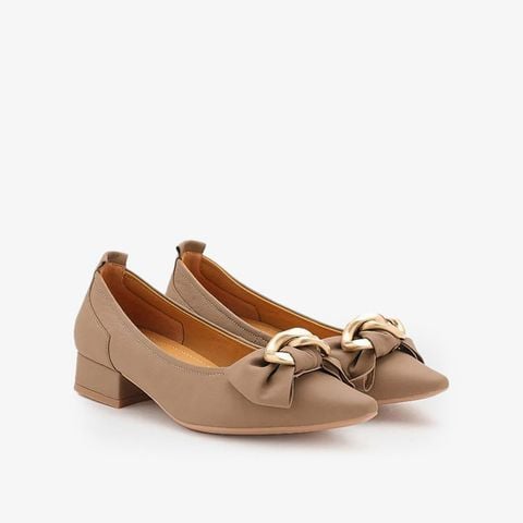 Giày Cao Gót Nữ PAZZION Rue Pointed Bow Wrapped Gold Link Heels