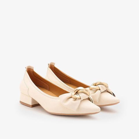 Giày Cao Gót Nữ PAZZION Rue Pointed Bow Wrapped Gold Link Heels