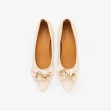  Giày Búp Bê Nữ PAZZION Rue Pointed Bow Wrapped Gold Link Heels 