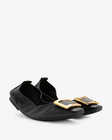 Giày Búp Bê Nữ Pazzion Huda Gold Buckle Foldable Flats