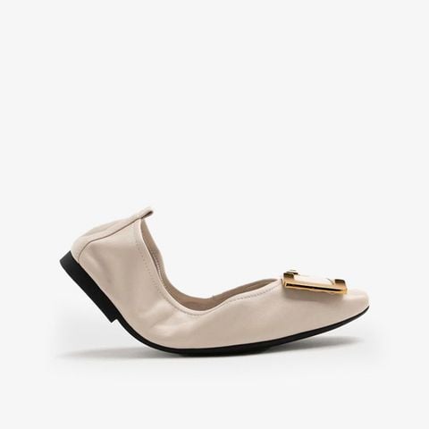 Giày Bệt Nữ PAZZION Huda Gold Buckle Foldable Flats