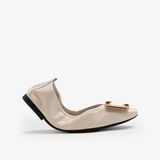  Giày Búp Bê Nữ PAZZION Huda Gold Buckle Foldable Flats 