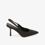  Giày Cao Gót Black Lycra Slingback Pumps Primadonna Collection 