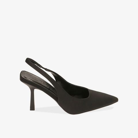 Giày Cao Gót Black Lycra Slingback Pumps Primadonna Collection