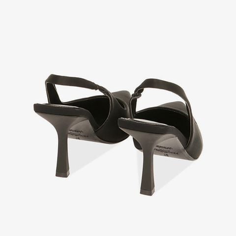 Giày Cao Gót Black Lycra Slingback Pumps Primadonna Collection