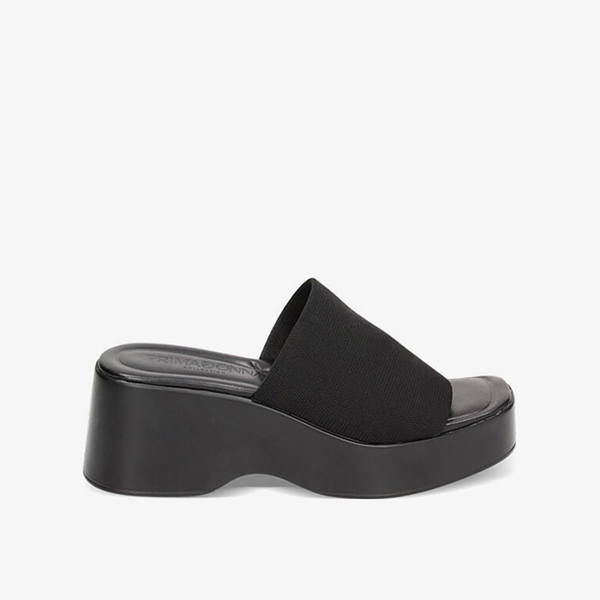  Dép Quai Ngang Nữ Black Fabric Wedges Primadonna Collection 