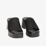  Dép Quai Ngang Nữ Black Fabric Wedges Primadonna Collection 