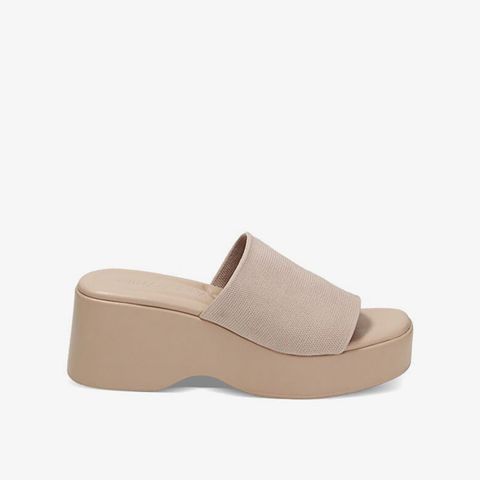 Dép Quai Ngang Nữ Black Fabric Wedges Primadonna Collection