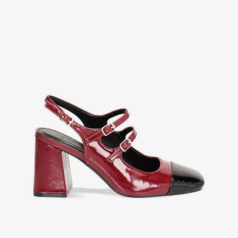 Giày Cao Gót Primadonna Collection Burgundy Slingback Décolleté 8 Cm