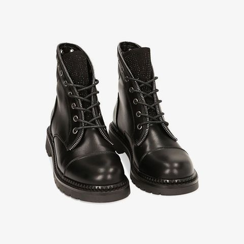 Giày Boots Primadonna Collection Black Amphibian With Rhinestones