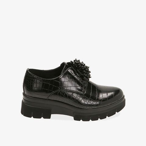 Giày Loafer Primadonna Collection Black Lace-Ups With Coconut Print