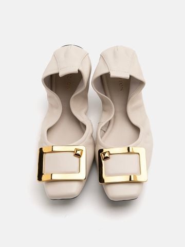 Giày Búp Bê Nữ Pazzion Huda Gold Buckle Foldable Flats