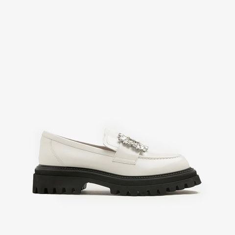 Giày Lười Nữ Pazzion Stefanie Diamante Embellished Buckle Platform Loafers