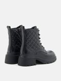  Giày Boots Nữ Da Bò Pazzion Aaira Quilted Lace Up Boots 