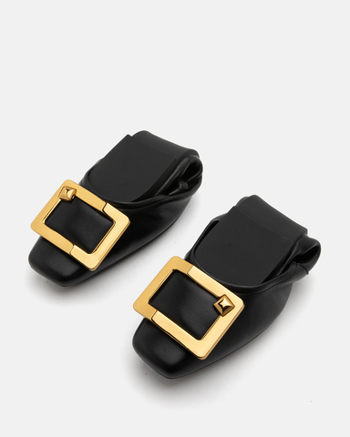 Giày Búp Bê Nữ Pazzion Huda Gold Buckle Foldable Flats