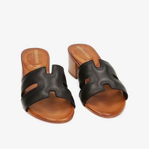 Dép Nữ Primadonna Collection Women Shoes Slipper Leather Nero