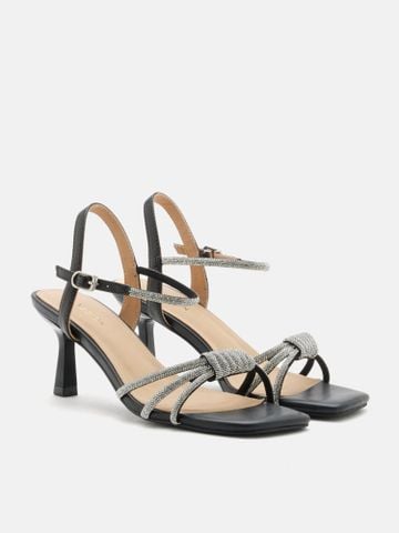Giày Cao Gót Nữ Pazzion Emery Crystal Embellished Knot Strap Heel Sandals