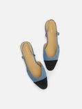  Giày Đế Bệt Nữ Pazzion Blythe Denim Contrast Toe Cap Flats 