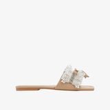  Dép Quai Ngang Nữ Pazzion Junia Pearl Ruched Bow Slides 